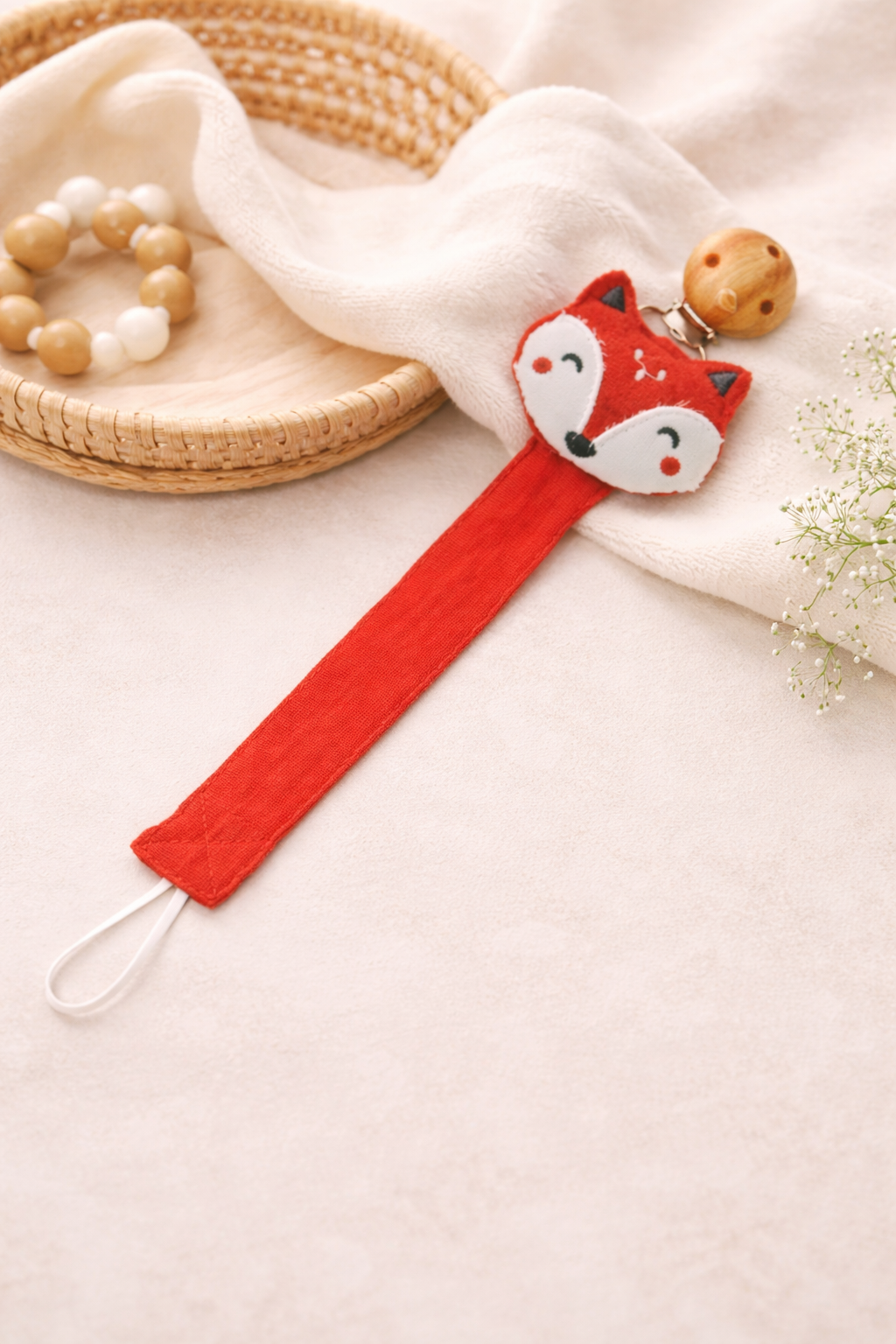 Attache tétine Renard Personnalisé avec prénom