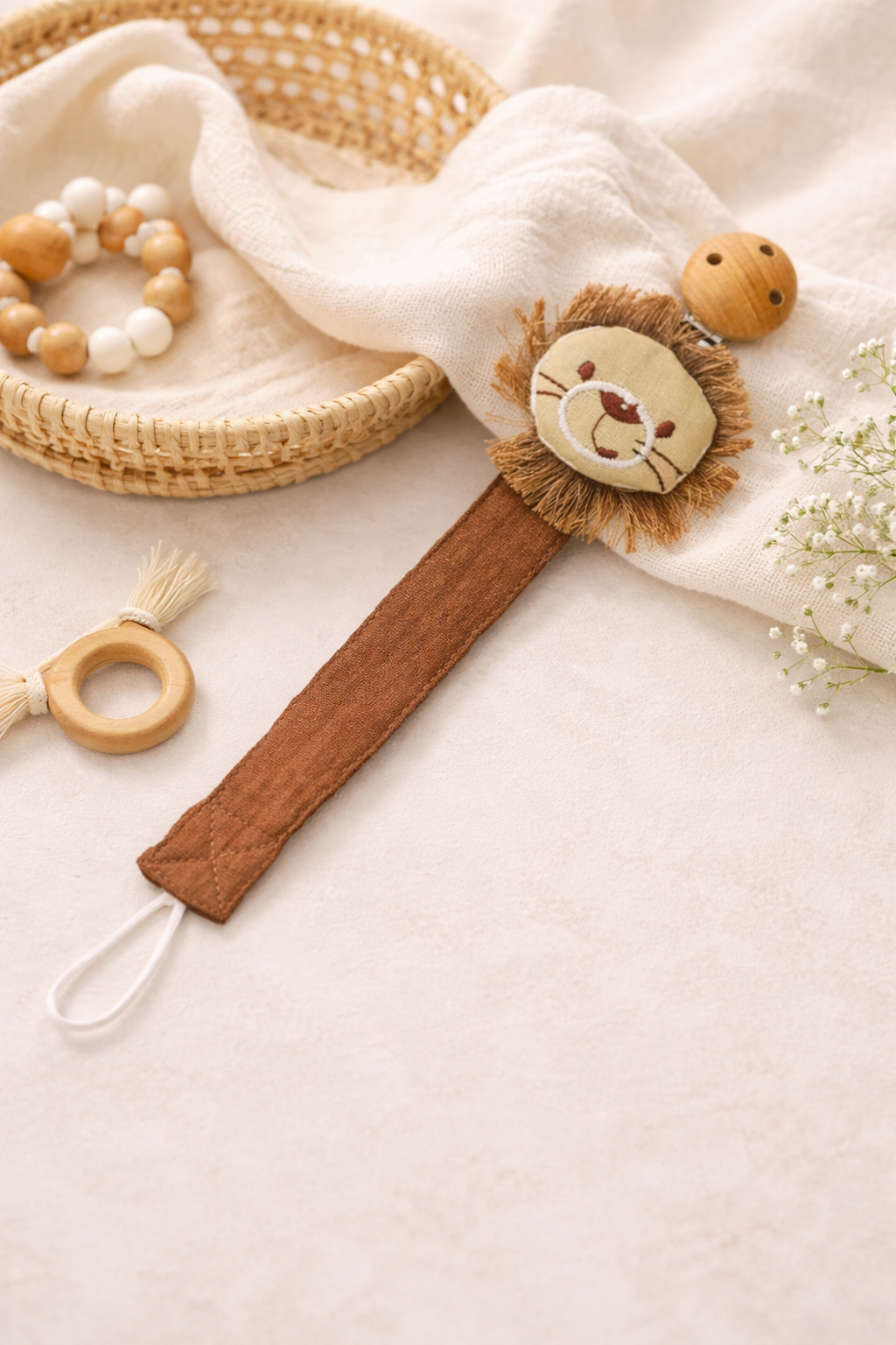 Attache tétine LionPersonnalisé avec prénom