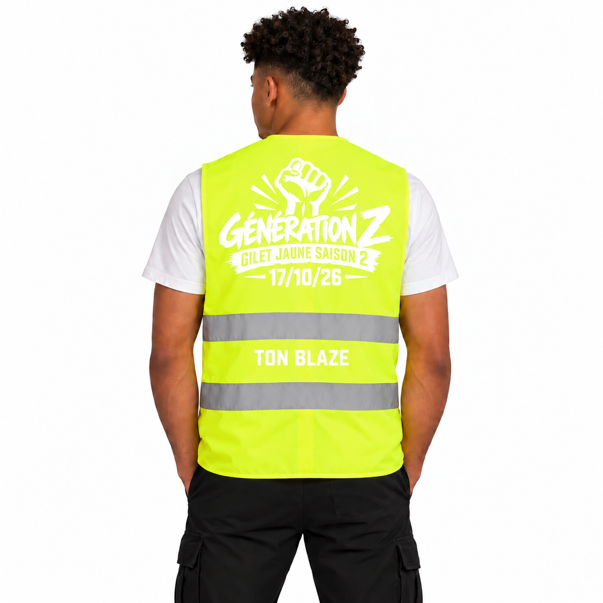 GILET JAUNE  + BLAZE ( 6 couleurs disponibles)