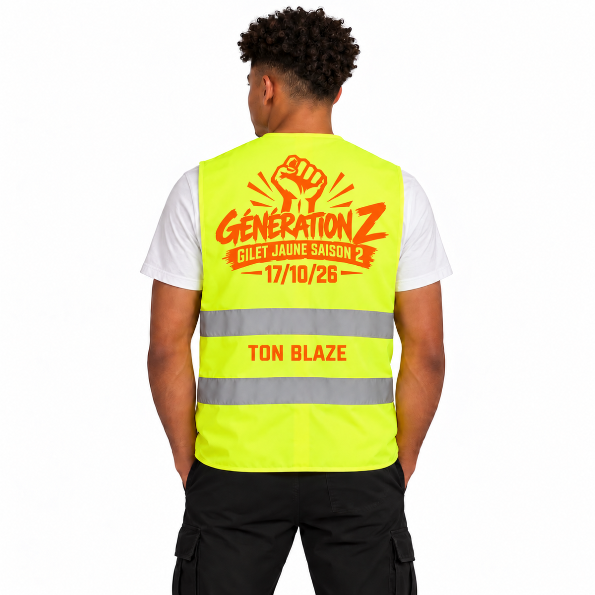 GILET JAUNE  + BLAZE ( 6 couleurs disponibles)