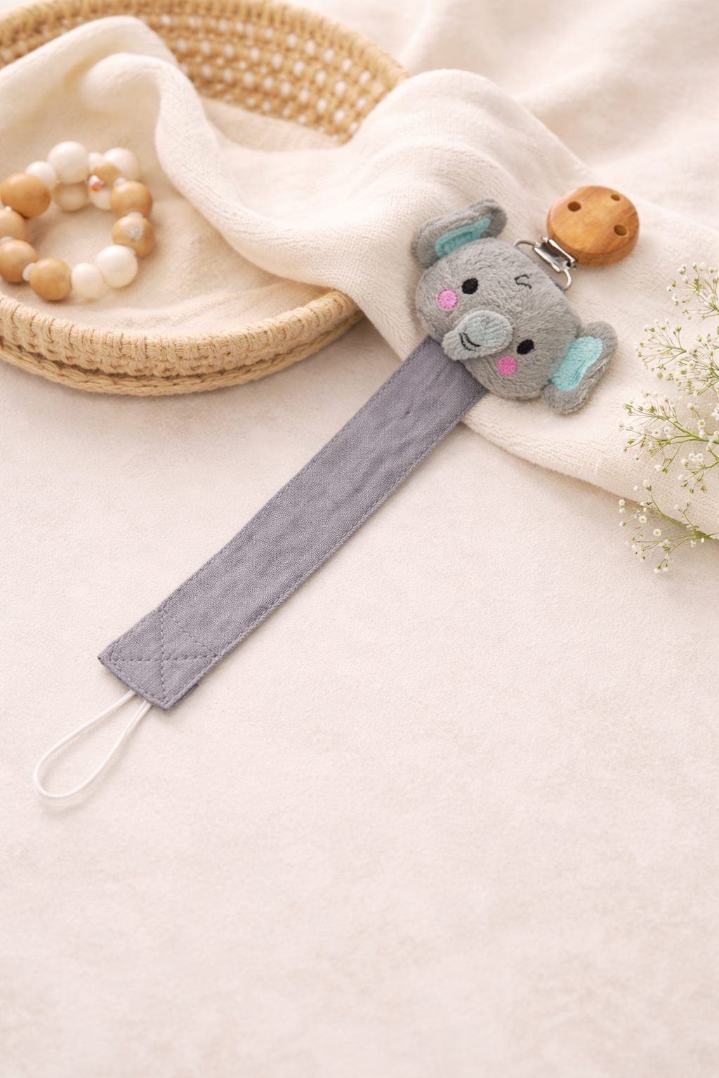 Attache tétine Eléphant Personnalisé avec prénom
