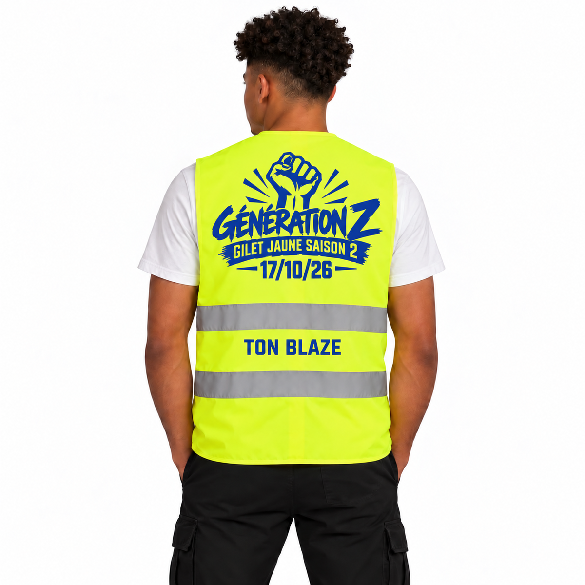 GILET JAUNE  + BLAZE ( 6 couleurs disponibles)